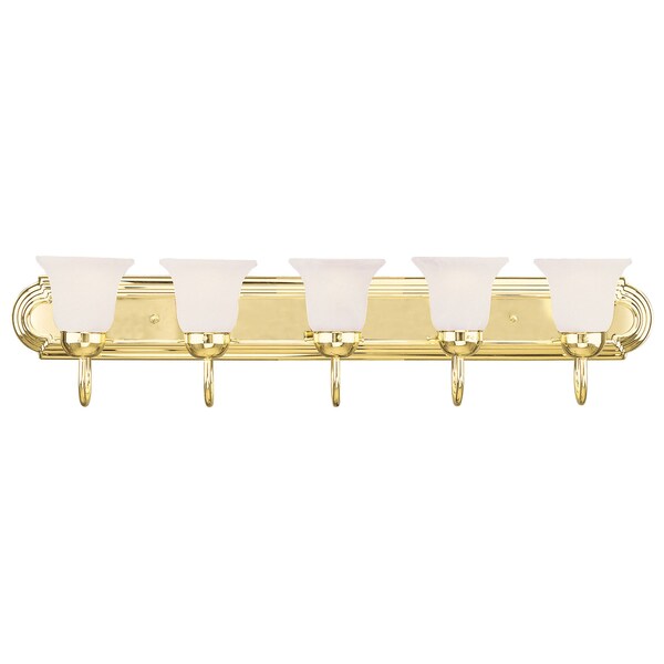 Livex Lighting Riviera 5 Light Polished Brass Bath Vanity 1075-02 - main