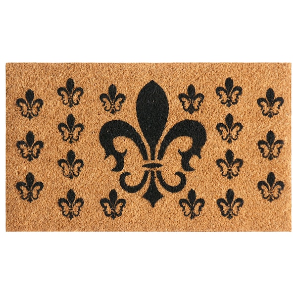 Rubber-Cal Doormat, 0.59 in Thick, Brown, 2-1/2-ft W x 1-1/2-ft L 10-102-FRENCHCOAT - main