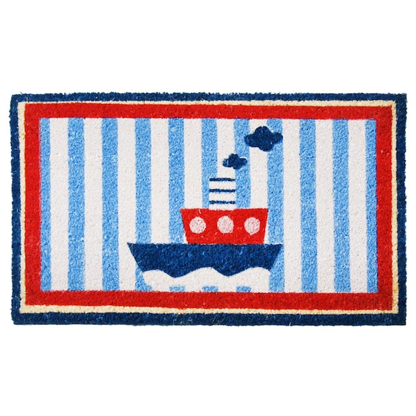 Rubber-Cal Welcome Aboard Mat! Nautical Doormat, 18 by 30-Inch 10-106-049 - main
