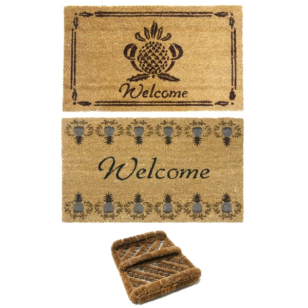 Rubber-Cal Doormat, 0.59 in Thick, Brown, 2 ft W x 3 ft L 10-108-002 - main