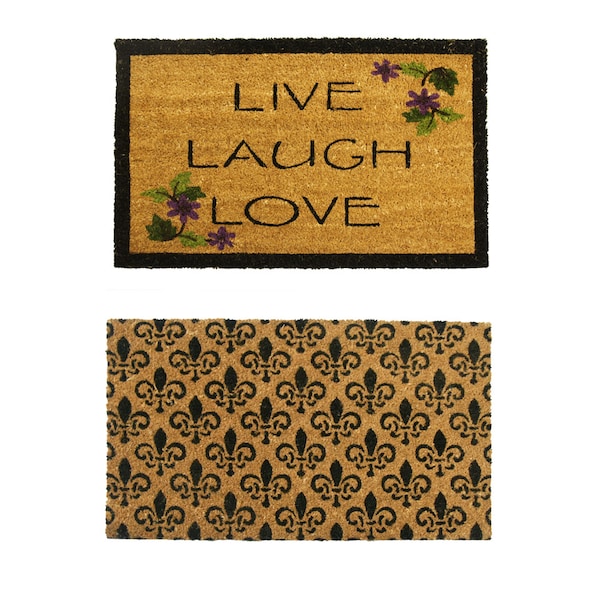Rubber-Cal "Coir Entry Door Mats" - 2 Coir Door Mats - 18" x 30", PK2 10-108-020 - main