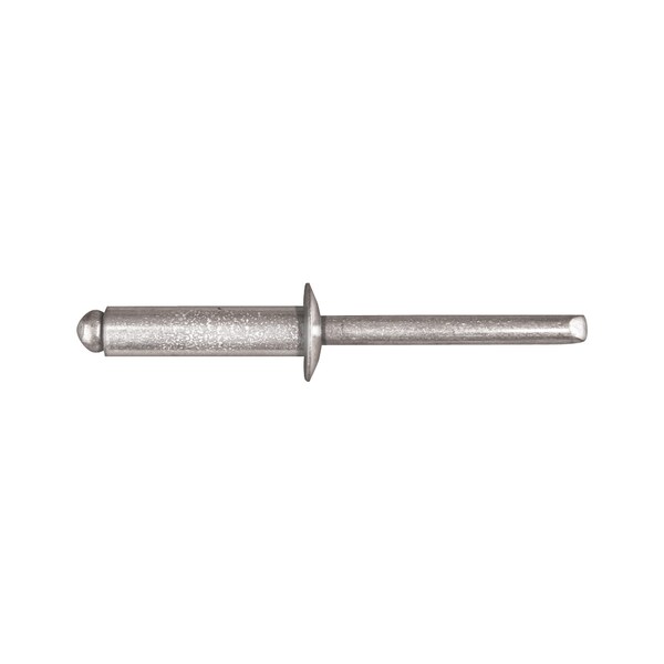 Disco Blind Rivet, Dome Head, 1/4 in Dia., 15/16 in L, Steel Body