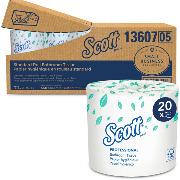 Scott 2 Ply, 550/Roll Sheets, White, 20 PK 13607 - main
