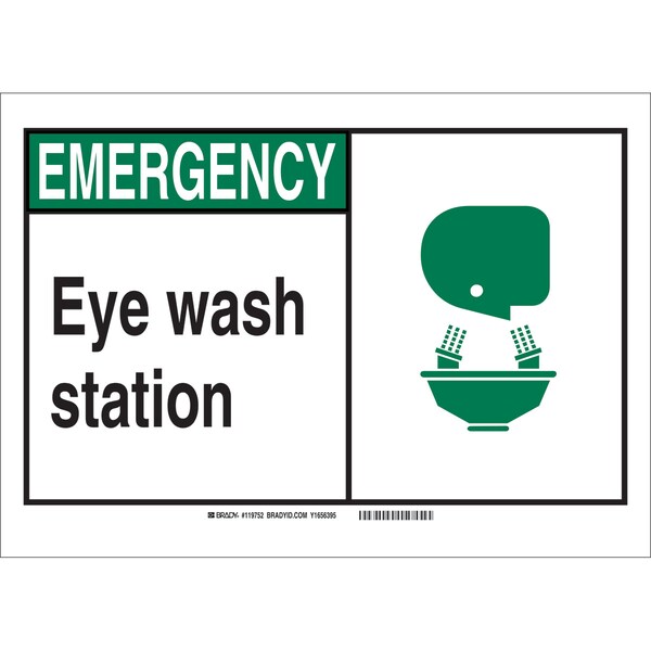 Brady Safety Sign, 10 in Height, 14 in Width, Polyester, Rectangle, English 119752 - main