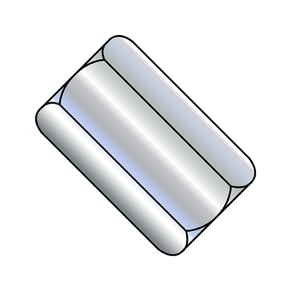 Zoro Select Coupling Nut, 1/2"-13, Steel, Zinc Plated, 1-3/4 in Lg, 11/16 in Hex Wd, 150 PK 502811NCUP - main