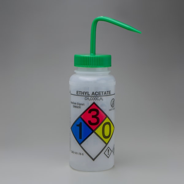 Bel-Art Bel-Art GHS Label Safety-Vented Ethyl Acetate Wash Bottle: 500ml, 4/PK F12416-0007 - main