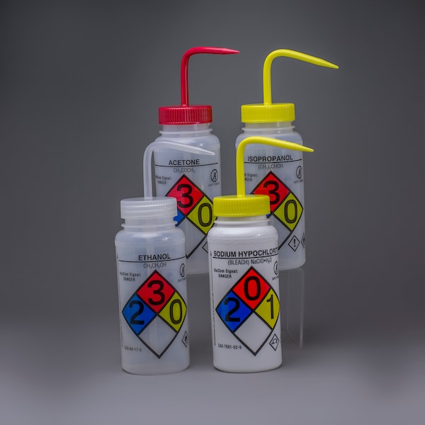 Bel-Art Bel-Art GHS Labeled Safety-Vented Assorted Wash Bottle: 500ml, 4/PK F12416-0050 - main