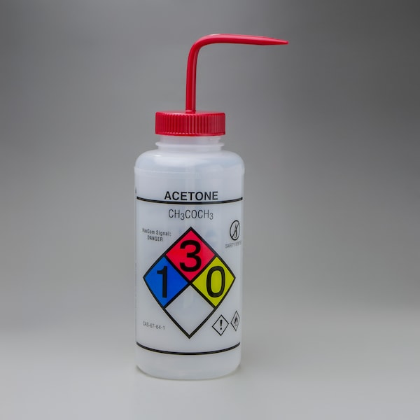 Bel-Art Bel-Art GHS Labeled Safety-Vented Acetone Wash Bottle: 1000ml, 2/PK F12432-0001 - main