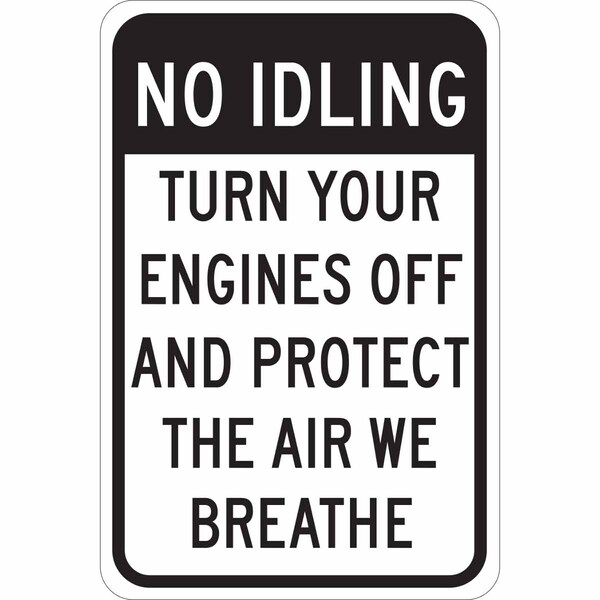 Brady Traffic Sign, 18 in H, 12 in W, Aluminum, Rectangle, English, 124410 124410 - main