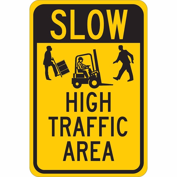 Brady Traffic Sign, 18 in H, 12" W, Polyester, Rectangle, English, 124424 124424 - main
