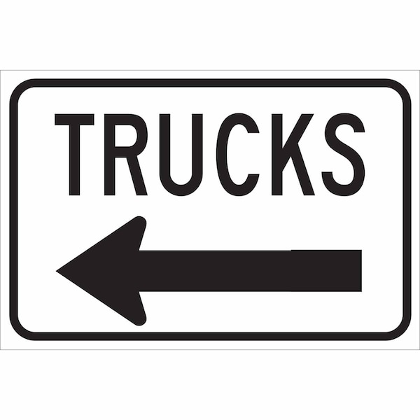 Brady Traffic Sign, 12 in H, 18" W, Plastic, Rectangle, English, 124468 124468 - main