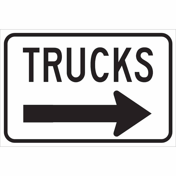 Brady Traffic Sign, 12 in H, 18" W, Polyester, Rectangle, English, 124472 124472 - main