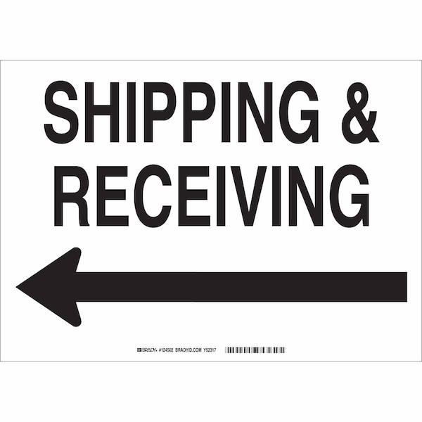 Brady Shipping and Receiving, 14" W x 10" H, Rectangle, Plastic, 124501 124501 - main