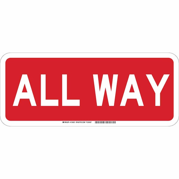 Brady Traffic Sign, 7 in Height, 17 in Width, Aluminum, Rectangle, English 124619 - main