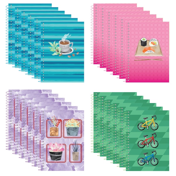 Roaring Spring Case of Notebooks, Wirebound, 7"x5", 80 sht, Recycled Pastel Paper, Personal Size, Asstd. Cover, PK24 12511cs - main