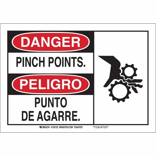 Brady Danger Sign, 7 in Height, 10 in Width, Polyester, Rectangle, English, Spanish 125123 - main