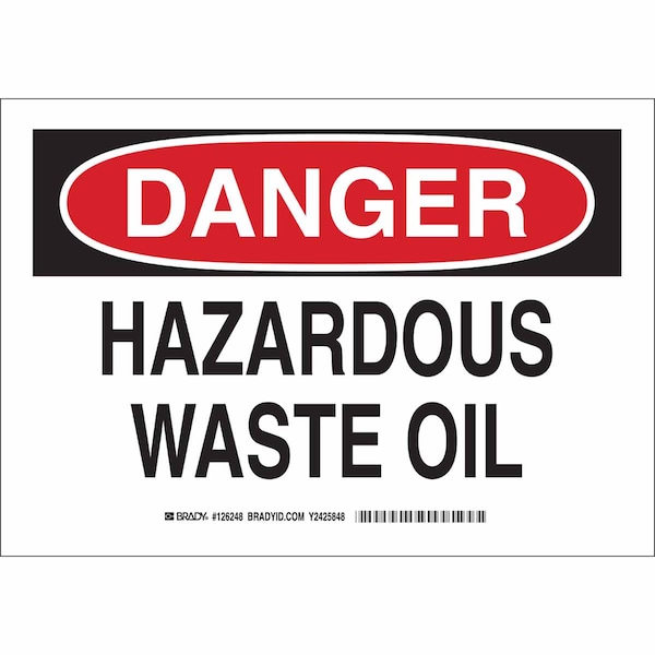 Brady Danger Sign, 7 in H, 10 in W, Polyester, Rectangle, English, 126248 126248 - main