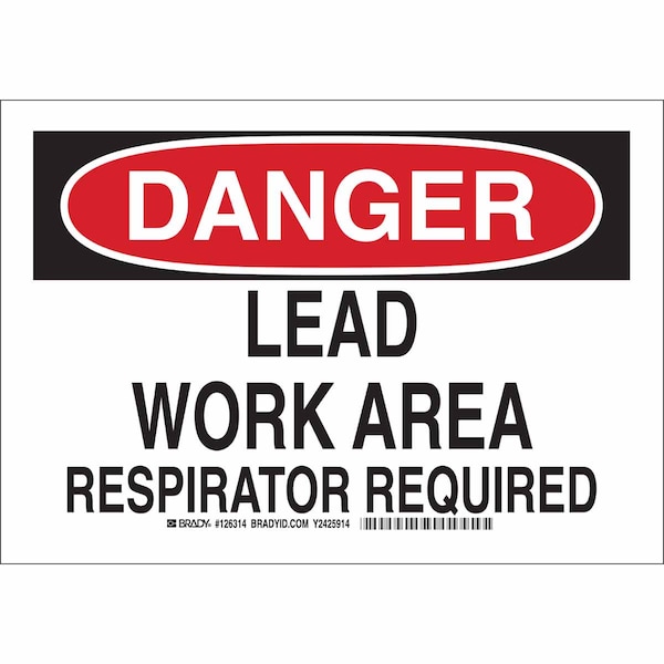 Brady Danger Sign, 10 in Height, 14 in Width, Aluminum, Rectangle, English 126315 - main