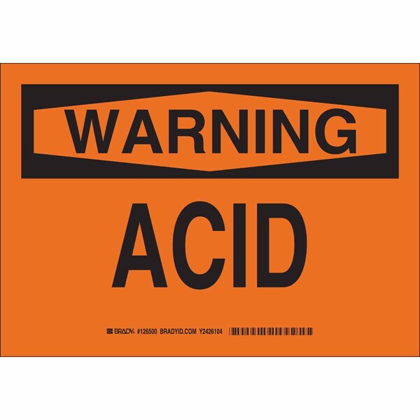 Brady Warning Sign, 7 in H, 10 in W, Polyester, Rectangle, English, 126500 126500 - main