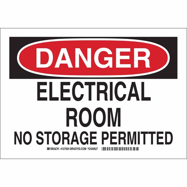 Brady Danger Sign, 7 in Height, 10 in Width, Aluminum, Rectangle, English 127002 - main
