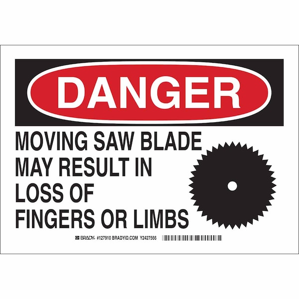 Brady Danger Sign, 10 in Height, 14 in Width, Aluminum, Rectangle, English 127911 - main
