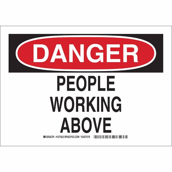 Brady Danger, People Working Above, 14" W x 10" H, Rectangle, Plastic, 127924 127924 - main