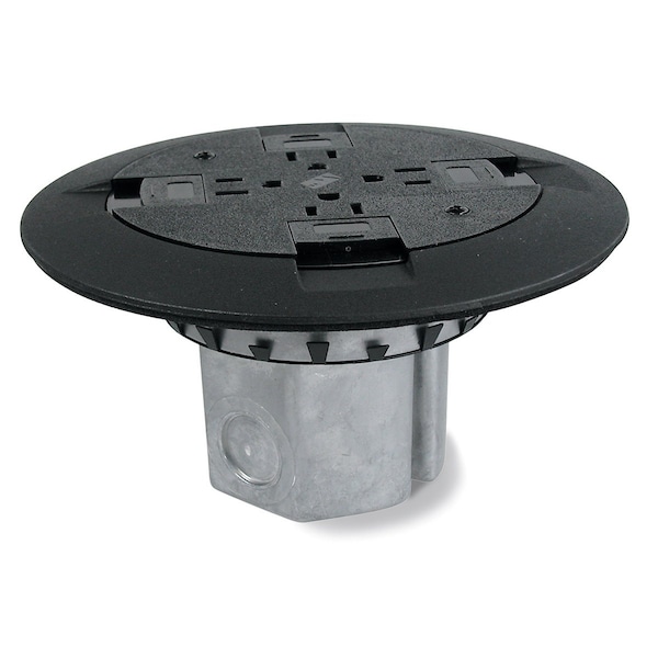 Wiremold Electrical Box, 18 cu in, Outlet Box Type, Aluminum 861QTCBK - main