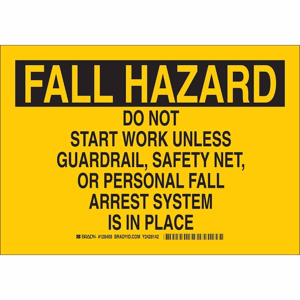 Brady 128698 Personal Protection Sign Black and Red on White LegendFall Protection Required in This Area 10 Height 14 Width Brady 128698 Personal Protection Sign Black and Red on White LegendFall Protection Required in This Area 10 Height 14 Width