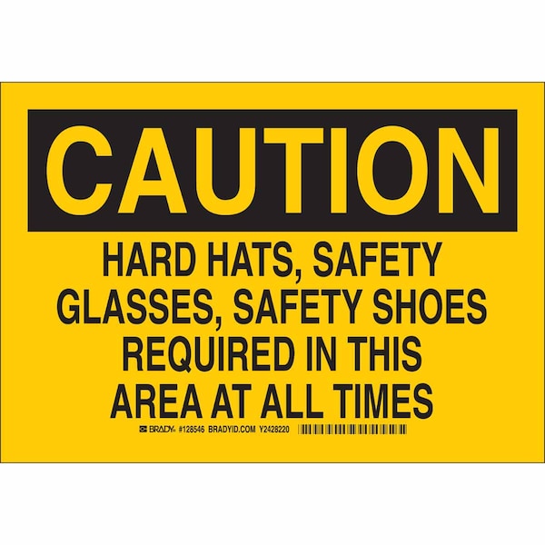 Brady Sign, Caution, 10X14", Black/Yellow, 128547 128547 - main