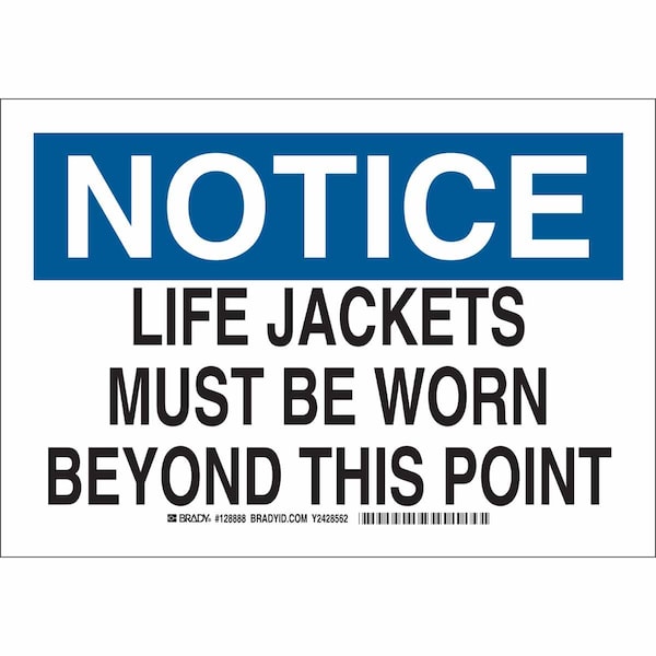 Brady Notice Sign, Aluminum, Rectangle, English 128886 - main