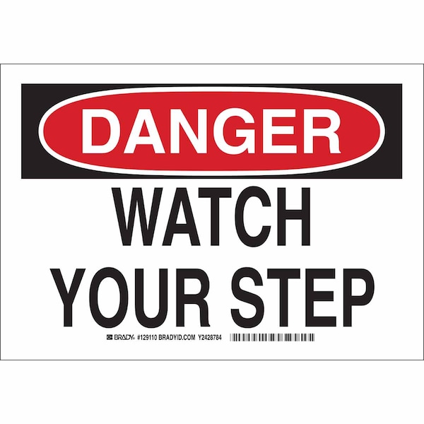 Brady Danger Sign, 10" H, 14" W, Plastic, Rectangle, English, 129112 129112 - main