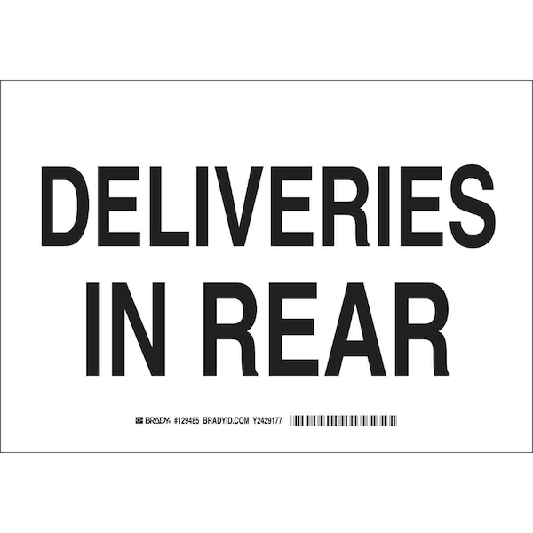 Brady Deliveries In Rear, 10 in x 14 in, Rectangle, Polyester, 129488 129488 - main