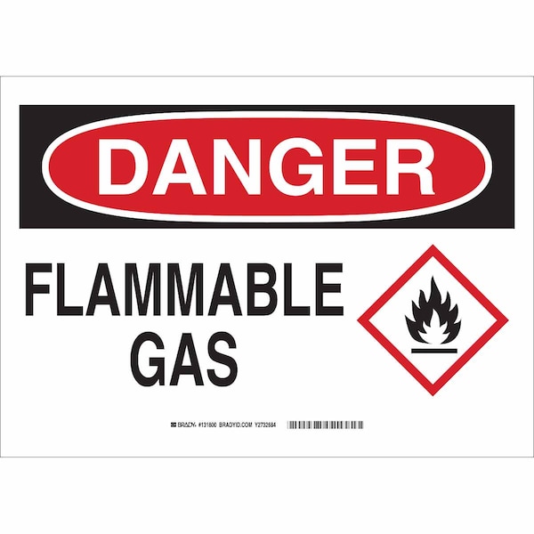 Brady Danger Sign, 10 in H, 14 in W, Polyester, Rectangle, English, 131800 131800 - main