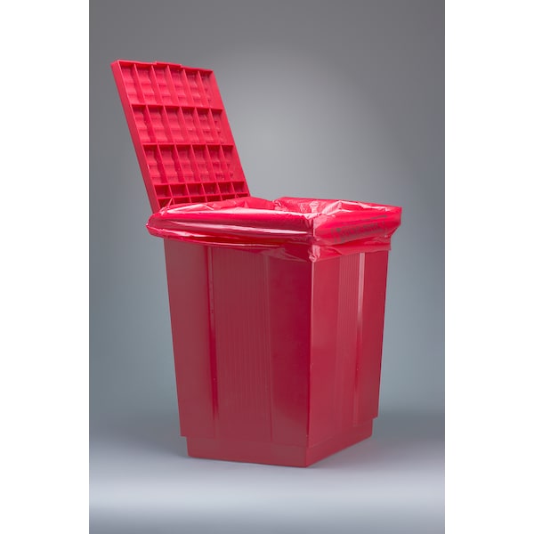 Bel-Art Bel-Art PP Biohazard Disposal Can w/ Lift-up Cover for 19"Wx23"H Bags F13197-0000 - main