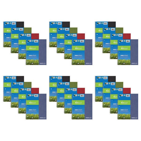 Roaring Spring Case of Wirebound Notebooks, 11"x9", 1 Sub & 1 Pkt, 100 sht, Asstd Covers, College Ruled w/Margin, PK24 13362cs - main