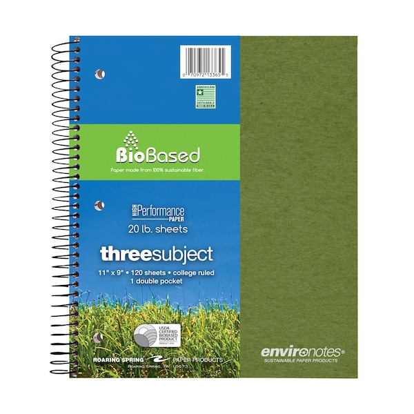 Roaring Spring Subject 1 Pkt Wirebound Notebooks, 11"x9", 120 sht, Asstd Covers, College Ruled w/Margin, PK24 13365cs - main