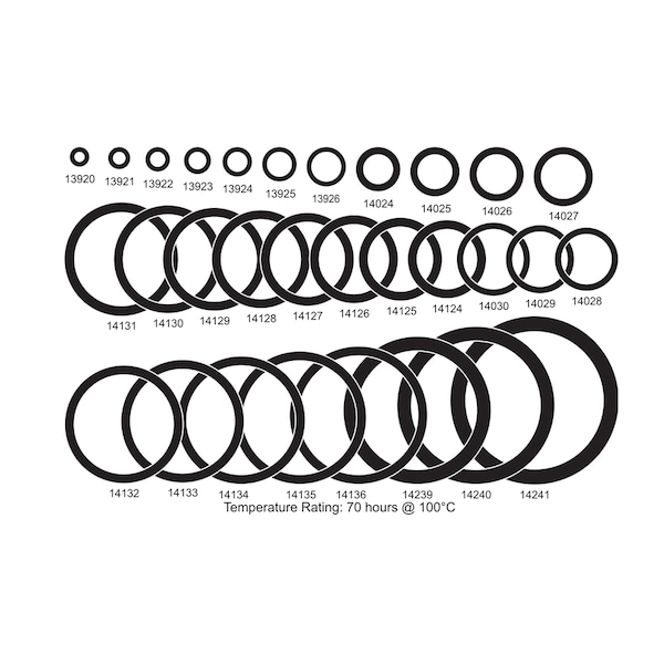 Disco Blk Buna N Rubber O Rings 1/8" ID 1/4"OD PK50 13920PK Zoro