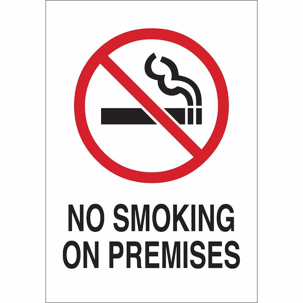 Brady No Smoking Sign, 10" H, 7 in W, Rectangle, English, 141961 141961 - main