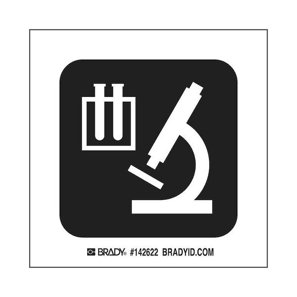 Brady Hospital Sign, Laboratory, 8" W x 8" H, Square, Polyester, 142568 142568 - main