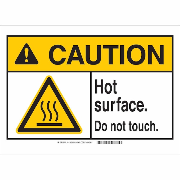 Brady Caution Sign, 10 in H, 14 in W, Polyester, Rectangle, English, 143821 143821 - main
