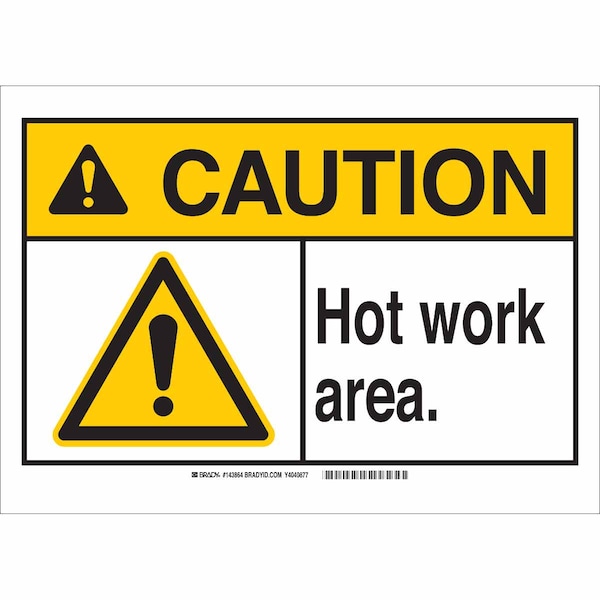 Brady Caution Sign, 7 in H, 10 in W, Polyester, Rectangle, English, 143863 143863 - main