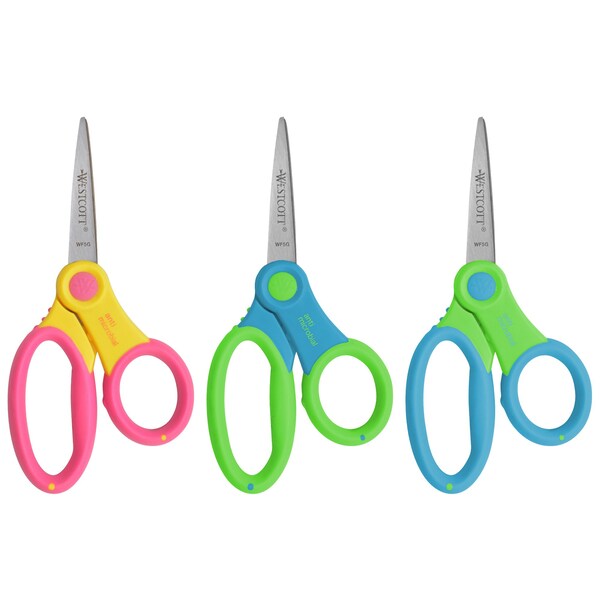 Westcott Scissors, 5" Kids Ultra Soft Handle Scissor, Pointed, W/ Anti-Microbial 14597 - main