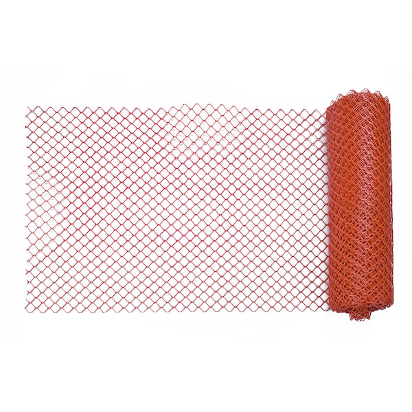 Mutual Industries HeavyDuty Diamond Link Fence, 4' X 100', Orange