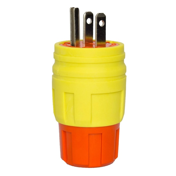 Ericson 3 Wire Industrial Straight Blade Plug 125VAC 15A, IP Rating: 65, 66, 67 1510-PW6P-AM