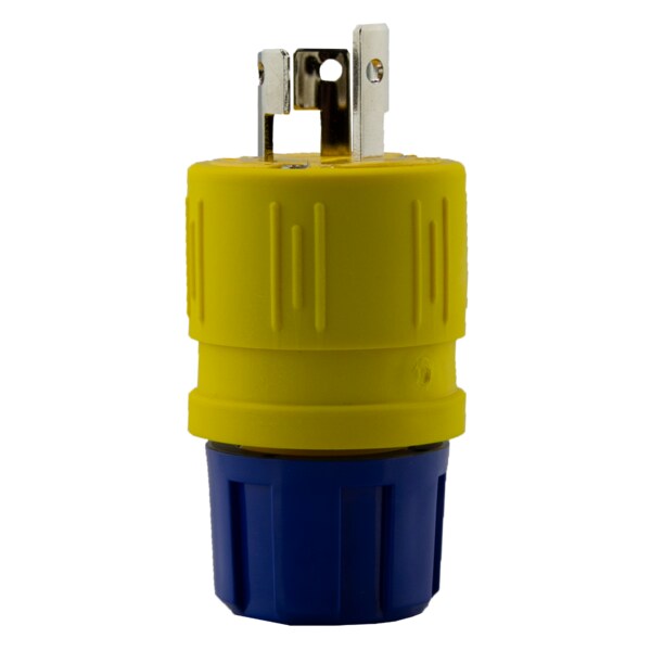 Ericson Locking Plug, L7-15P, 15 A, 277V AC, Single Phase, 2 Pole, Spring Clamp Terminals, Yellow 1524-P - main