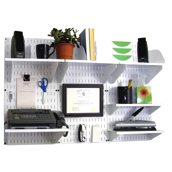 Wall Control Office Wall Organizer System Unit, White/White 15IOFC300