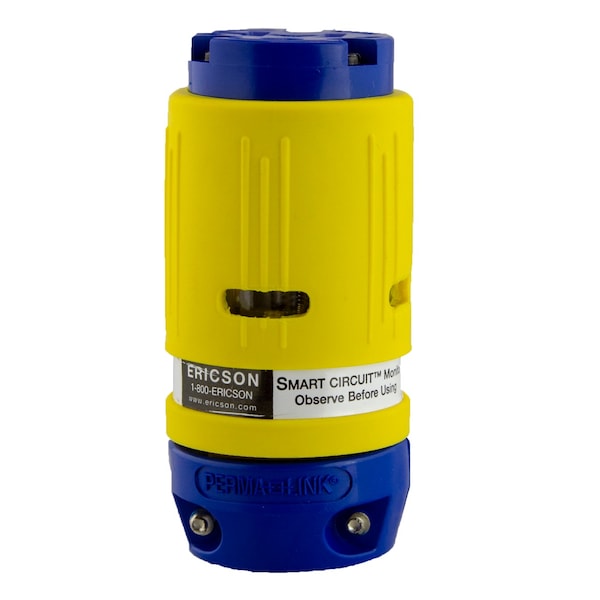 Ericson Straight Blade Connector, 6-20R, 20 A, 125V AC, 2 Pole, 3 Wire, Yellow 1612-CMGL - main