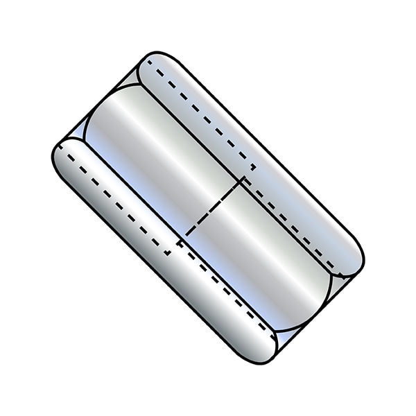 Zoro Select Coupling Nut, 3/4"-10, Steel, Zinc Plated, 1-1/2 in Lg, 1 in Hex Wd, 50 PK 752416NCUPR - main