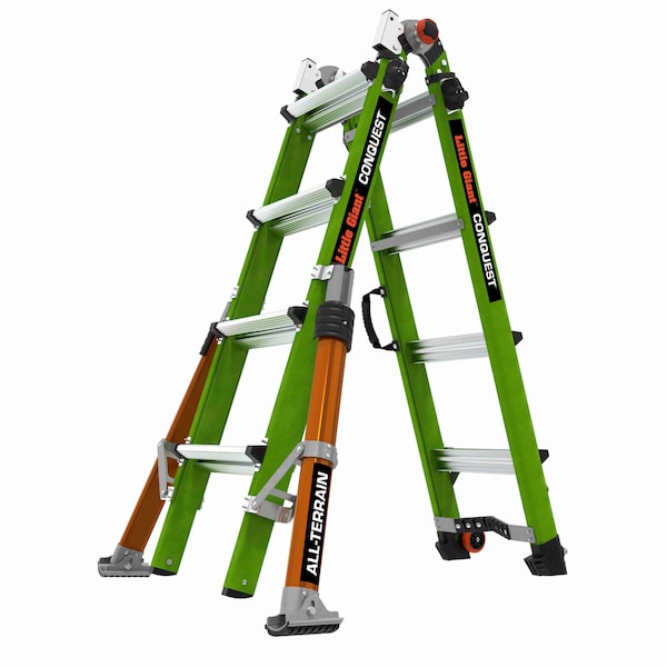 Little Giant Ladders All-Terrain Fiberglass Articulated Ladder, 139 in, Fiberglass, 300 lb Load Capacity 17107-001 - main
