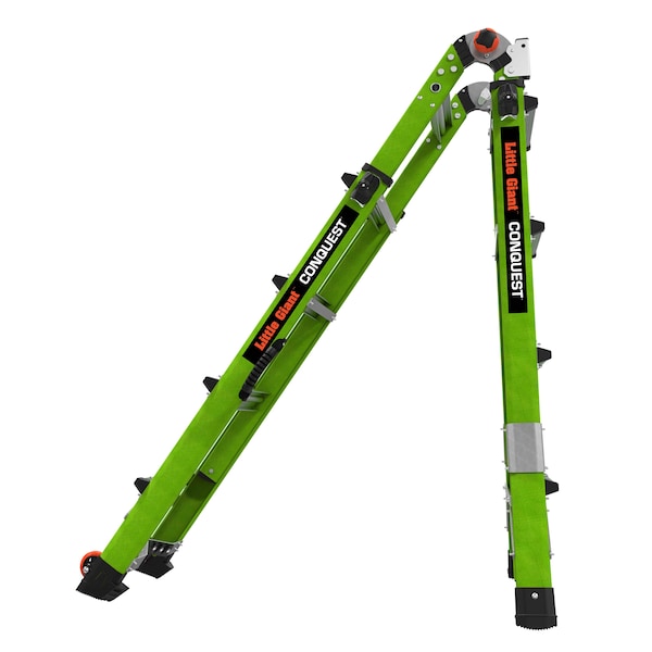 Conquest 2.0 Lightweight Ladder, 217 in, Fiberglass, 300 lb Load Conquest 2.0 Lightweight Ladder, 217 in, Fiberglass, 300 lb Load